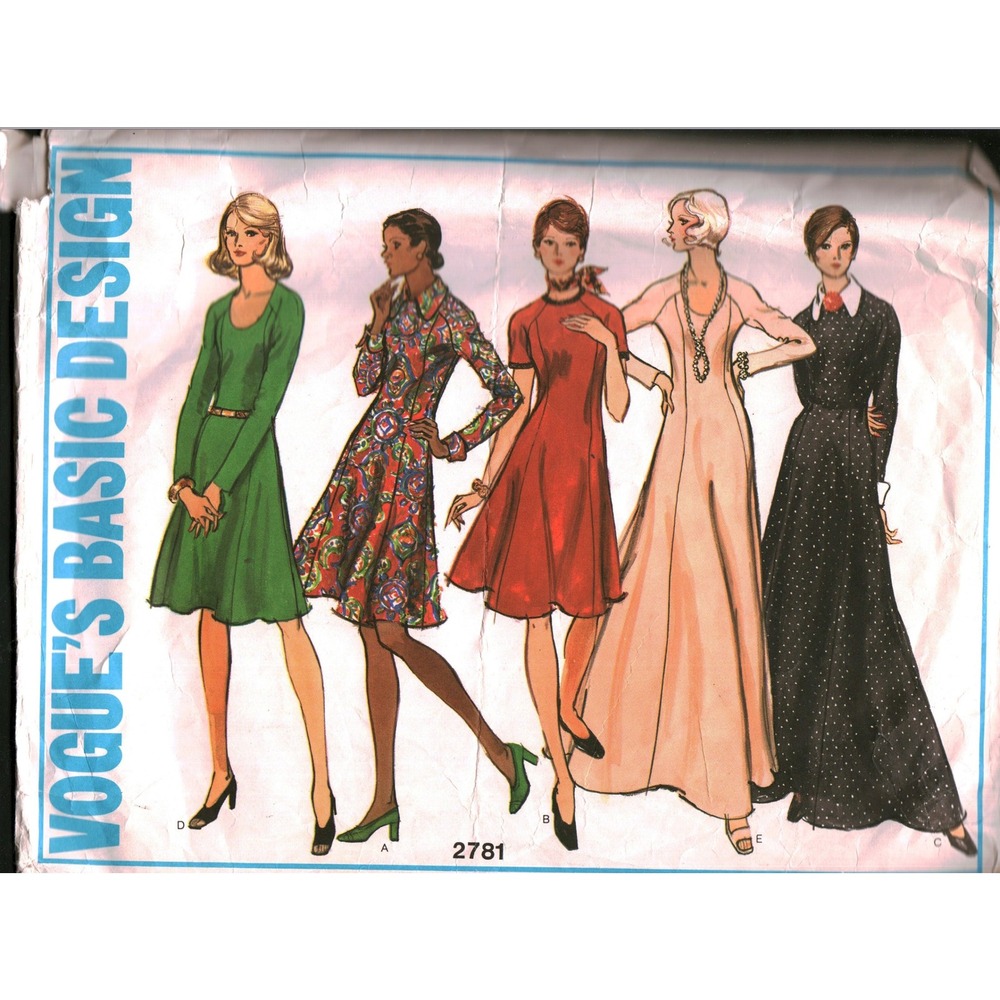 Vogue 2781 Vintage Sewing Pattern Misses Half Size Flared Princess Dress 16.5 39